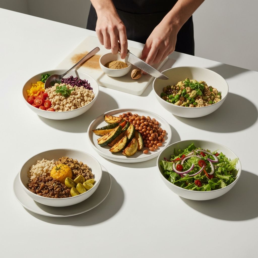 Primjer čistog obroka sa žitaricama i povrćem